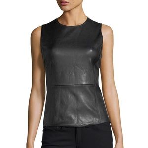 Theory Eulia Sleeveless Bristol Leather Top